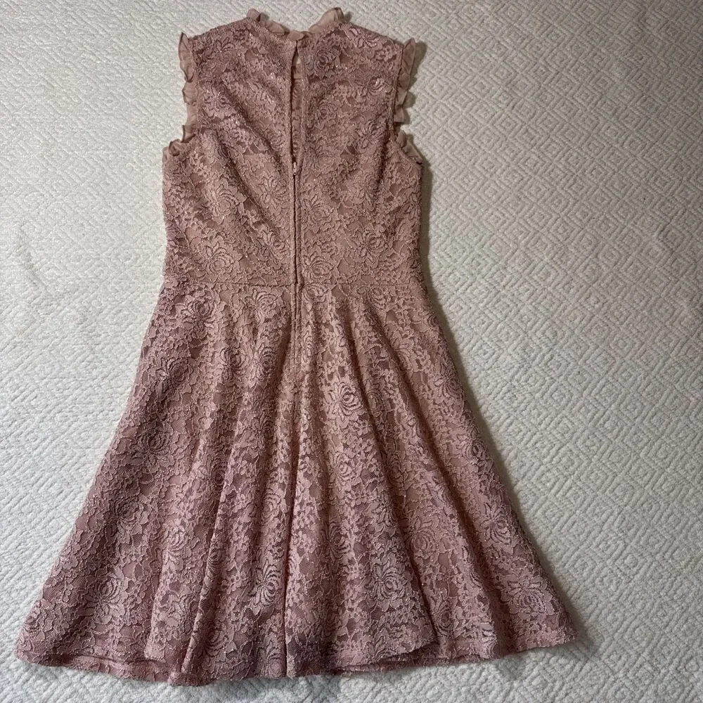 City Studio Kids Dress 11 Blush Pink Sparkle Lace Ruffle Sleeveless Fit & Flare